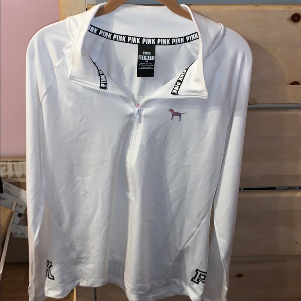 White long sleeve workout top from PINK